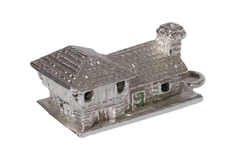 Vintage 3D Sterling Bracelet Charm Or Pendant Bungalow House State Find - Image 4