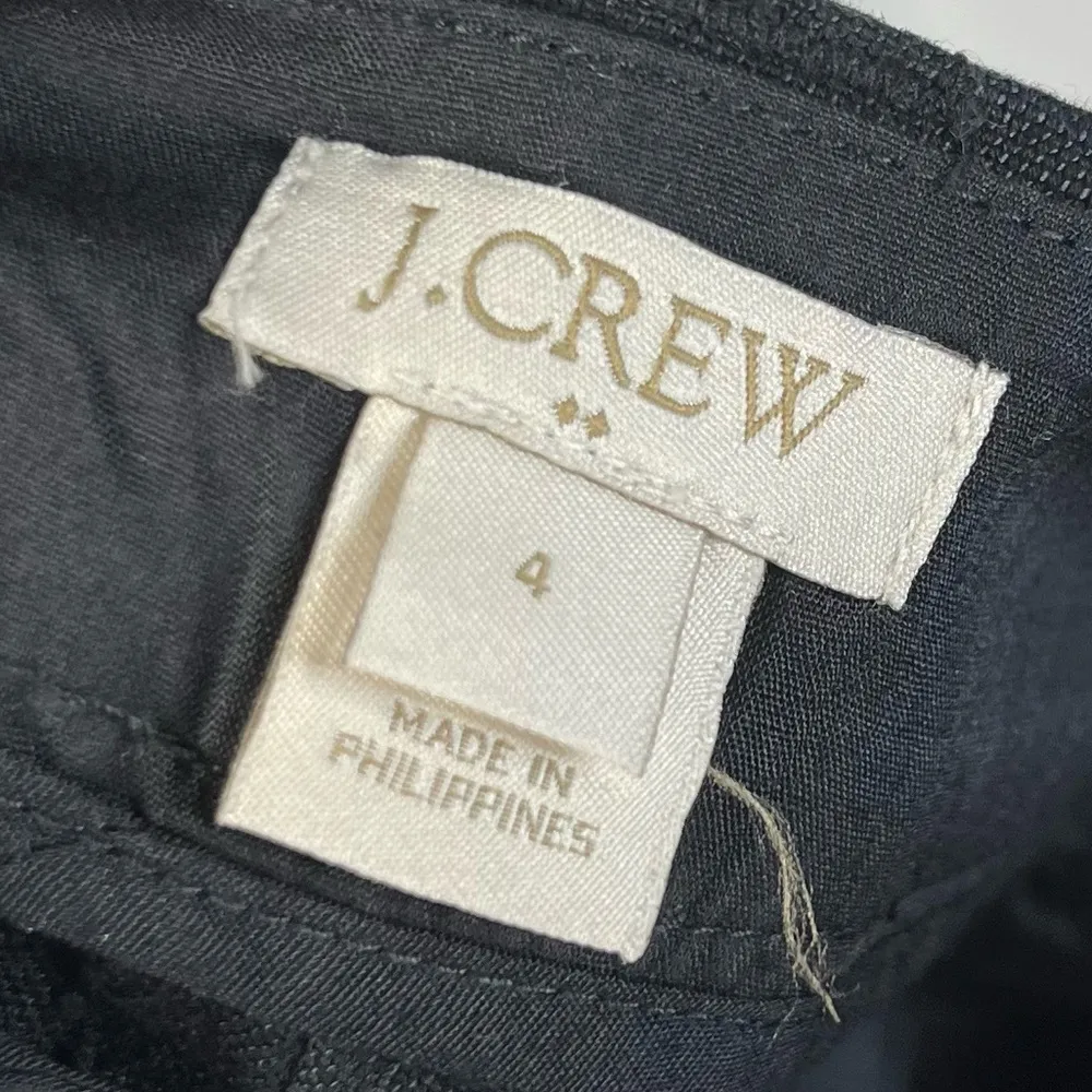 J. Crew Black Linen Blend Scallop Hem Shorts 4 - Image 4