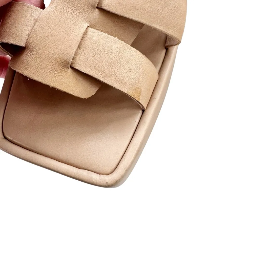 JEFFREY CAMPBELL Anthropologie Leather Poisson Fisherman Sandals Beige Size 9.5 - Image 5