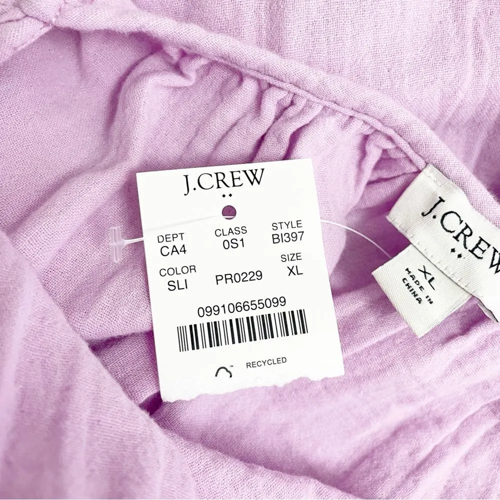 NWT J. Crew Ruffle Strap Gauze Tiered Long Summer Maxi Dress Lilac Size XL NEW - Image 12