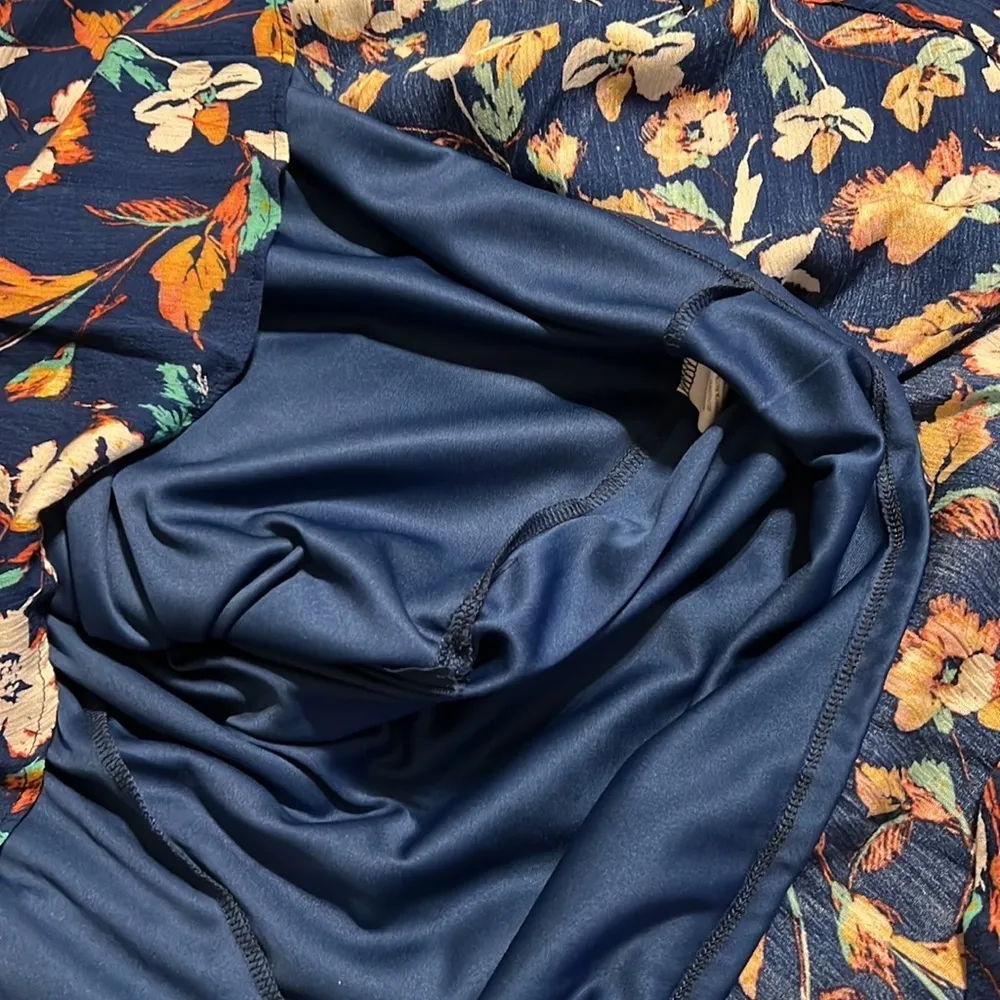 AS U WISH XL womens floral print v-neck snap close ruffle hem elastic waist - Image 9