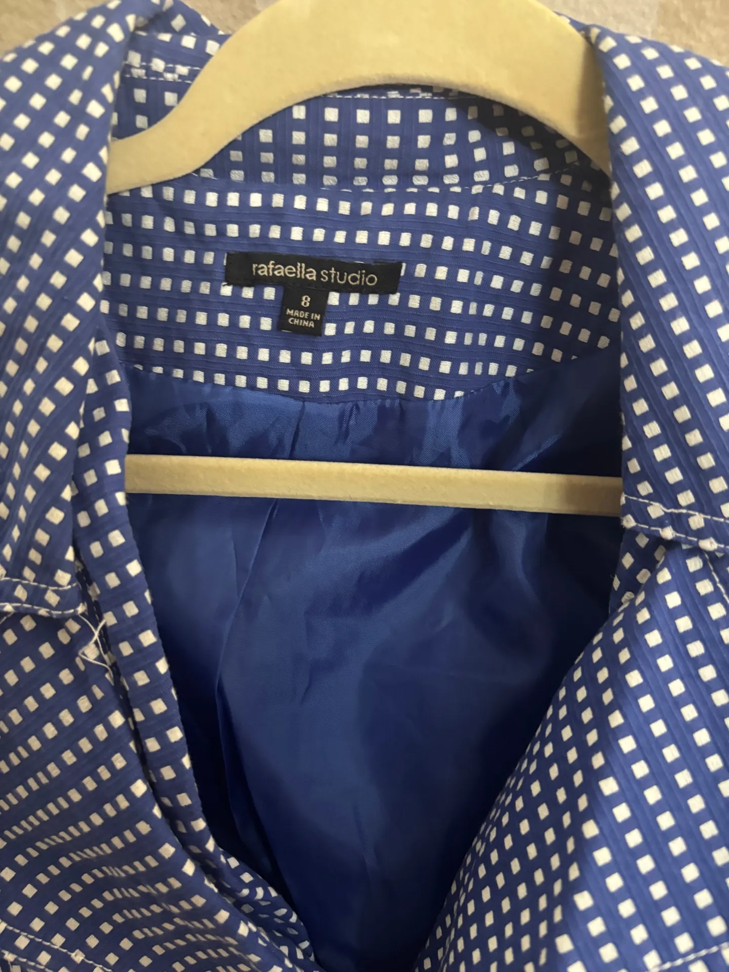 Rafaella Navy Polka Dot Blazer with belt - Image 2