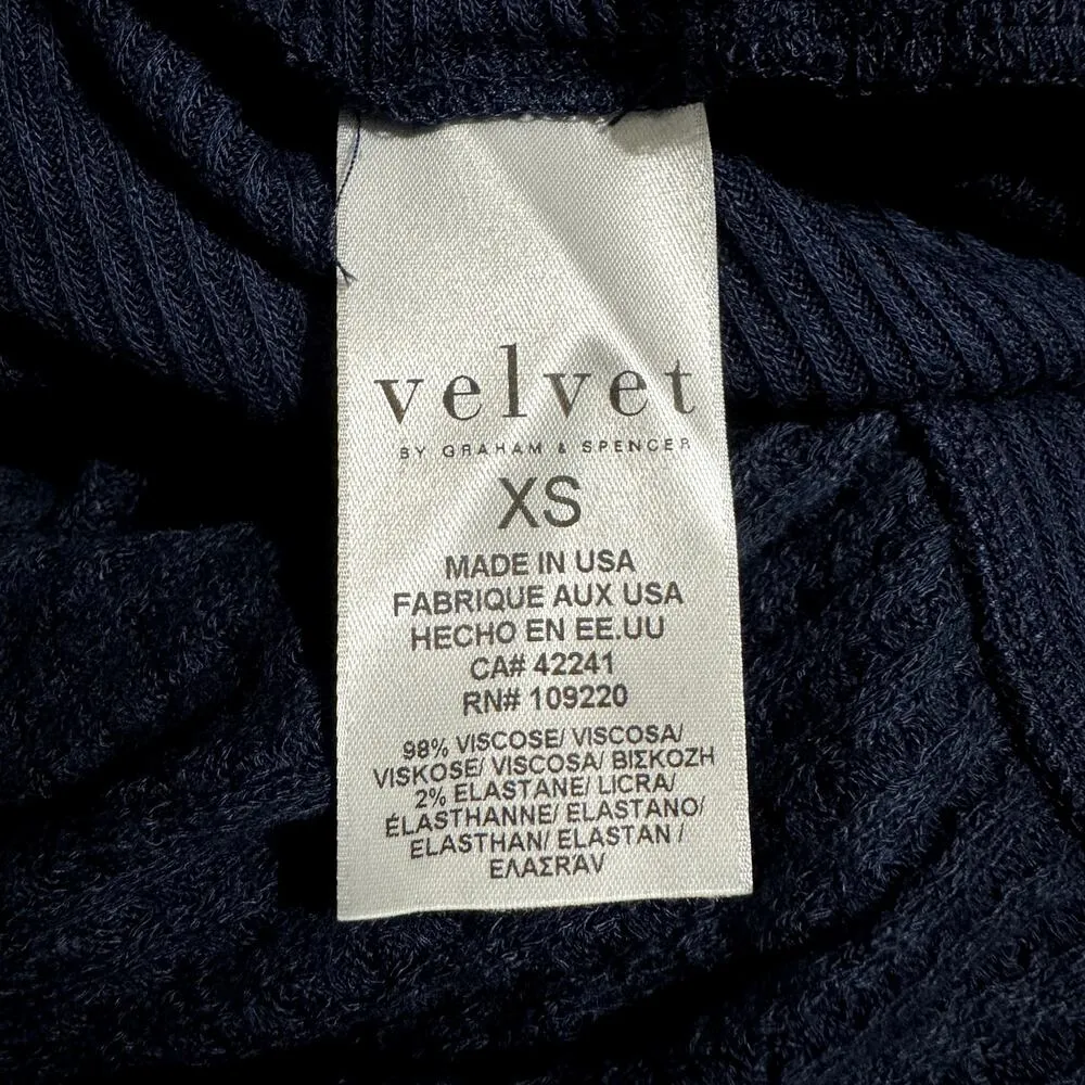 VELVET GRAHAM & SPENCER Navy Bertha Open Front Textured Cardigan Sweater NWT XS Blue - Image 10