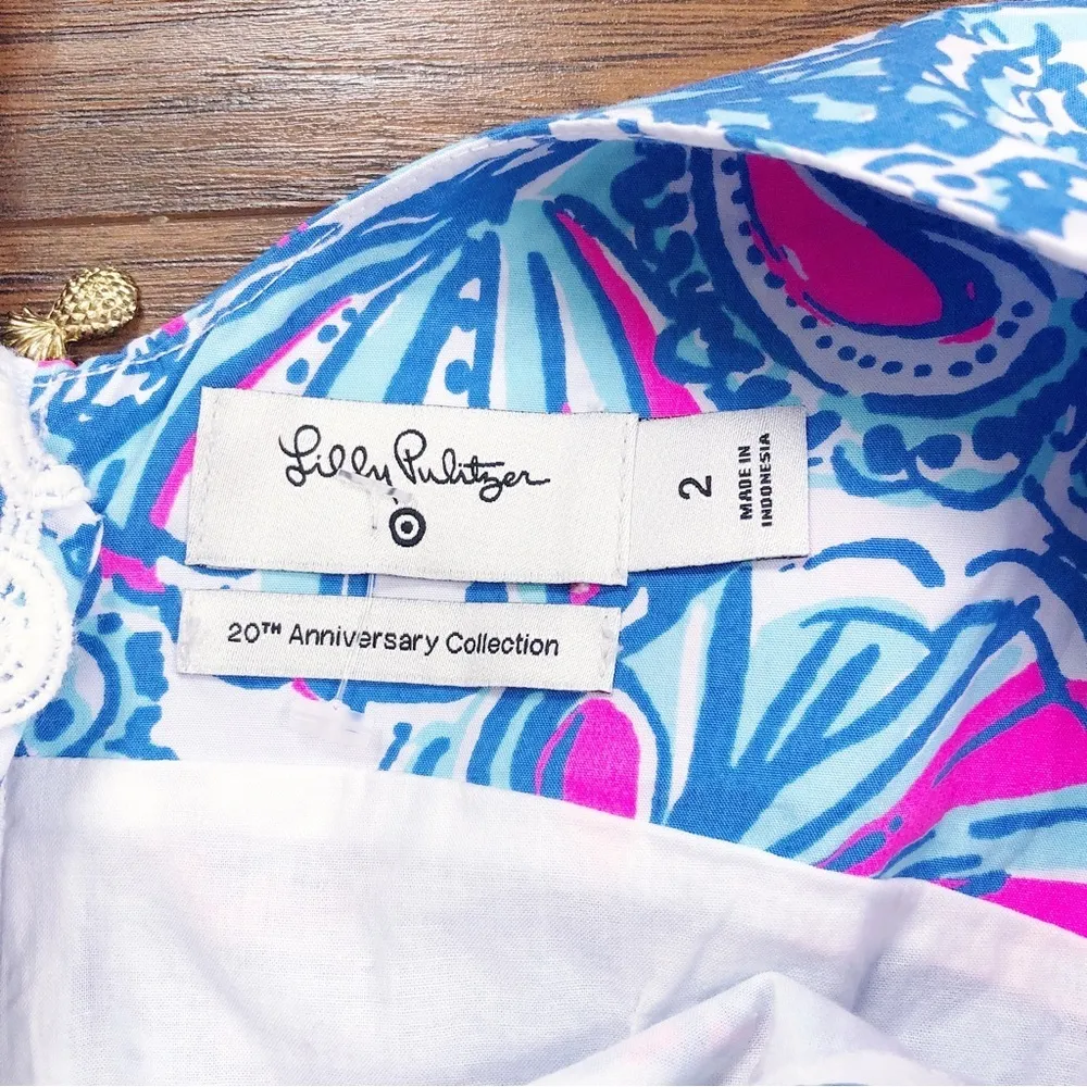 Lilly Pulitzer for Target • My Fans Sleeveless Split Neck Shift Mini Dress Pink Size 2 - Image 7