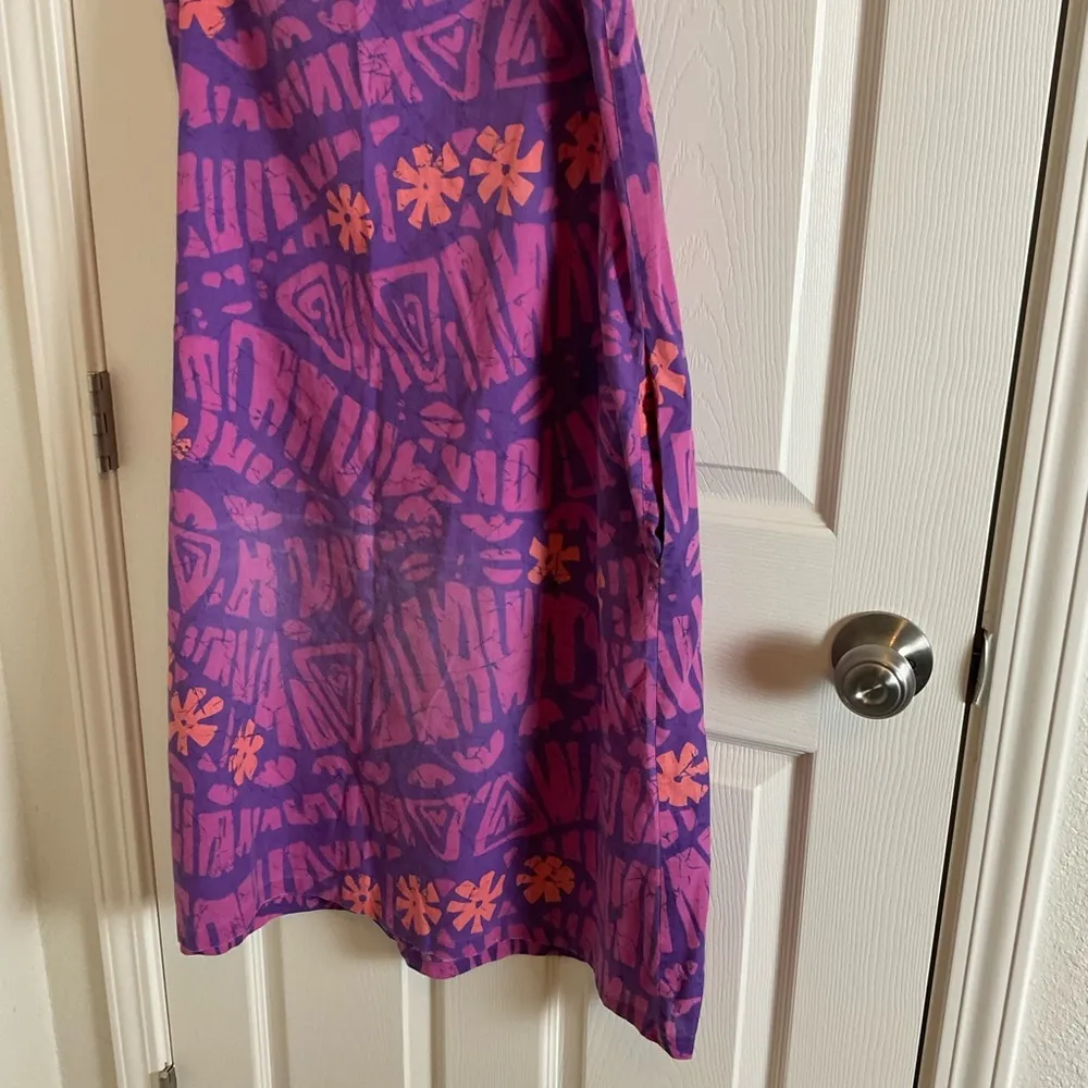 Purple Patterned Dress pocket women’s Size s/m - Image 9