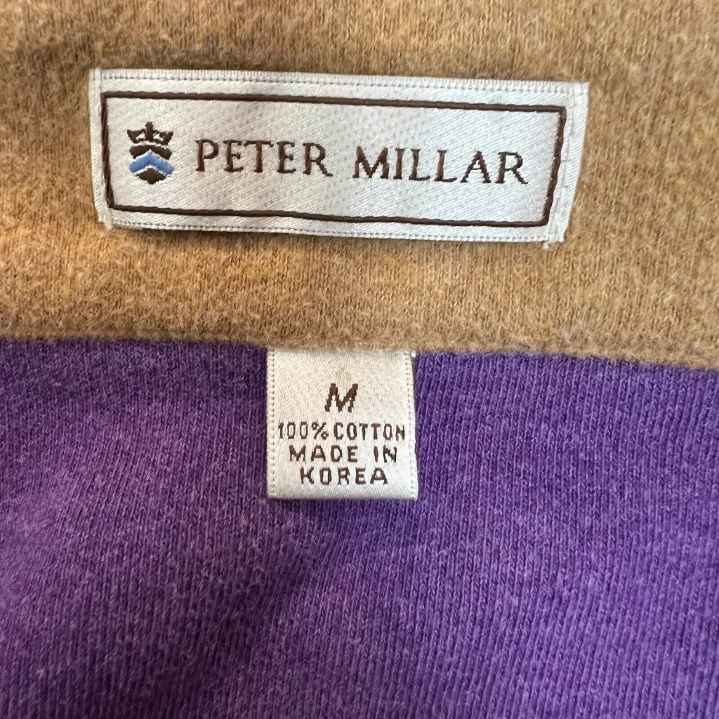 Peter Millar 1/4 Zip Sweatshirt Pullover Women Medium Mock Neck 100% Cotton Crop - Image 7