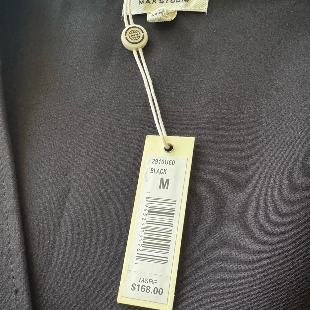 NWT Max Studio Black Suit Sleeveless Mini Dress Womens Double Breasted M - Image 2