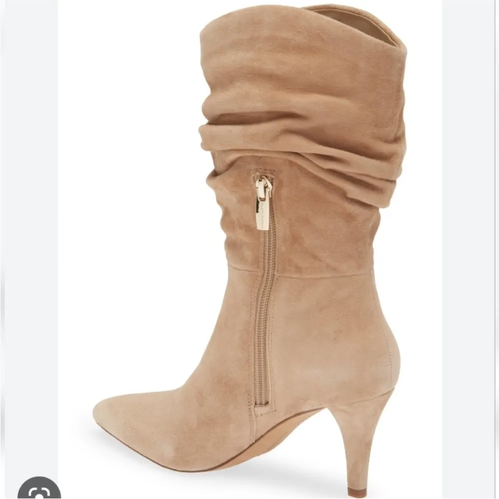 Vince Camuto Sonbela Mid Calf Tan Suede Pointed Toe Slouchy Boots - Size 11m - Image 2