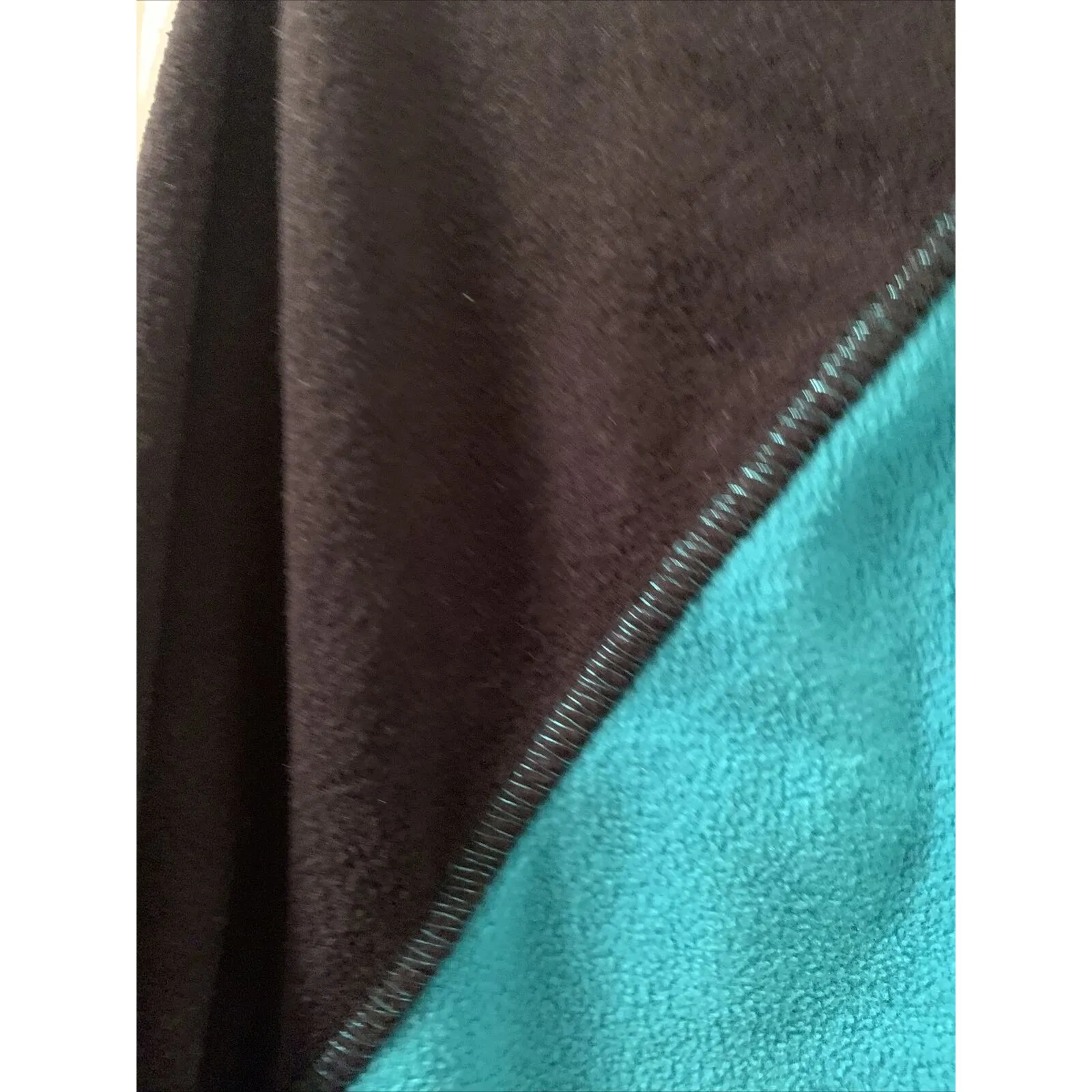 Sonoma Life+Style Women's Fleece Pajama Shirt Top Sleep Size Large Blue & Black - Image 6