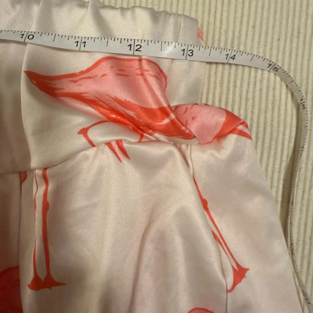 Flamingo Cream and Pink Pleated Mini Skater Skirt White Size M - Image 6