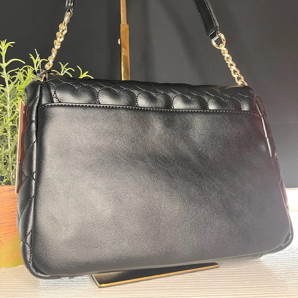 Juicy Couture Black Heart Quilted Shoulder Bag • Rhinestone JC Logo • NWT - Image 5