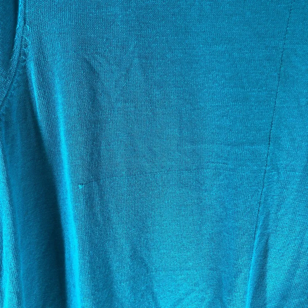 Chicos Turquoise Open Front Stitch-Detail Cardigan 3/4 Sleeve Size 0 (US Size S) - Image 3