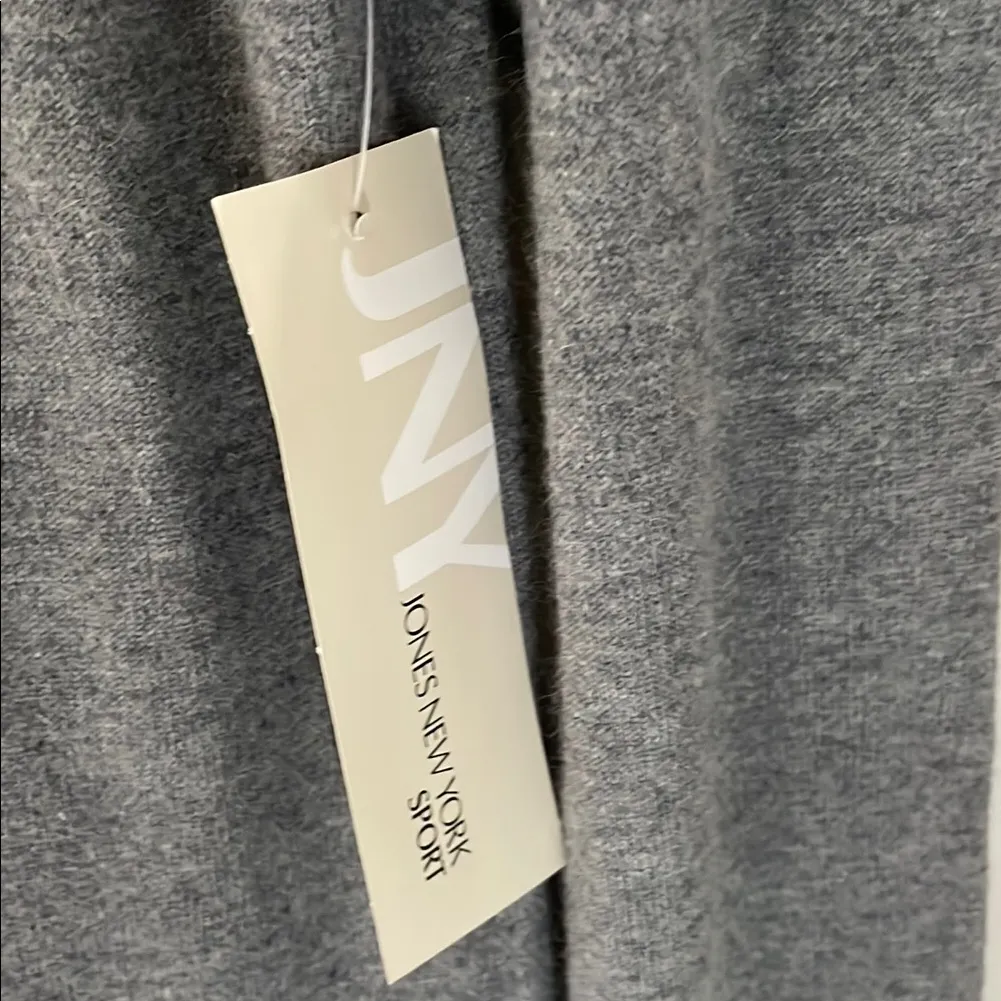 Jones New York Sport Gray Cardigan with Floral Embroidery - Image 3