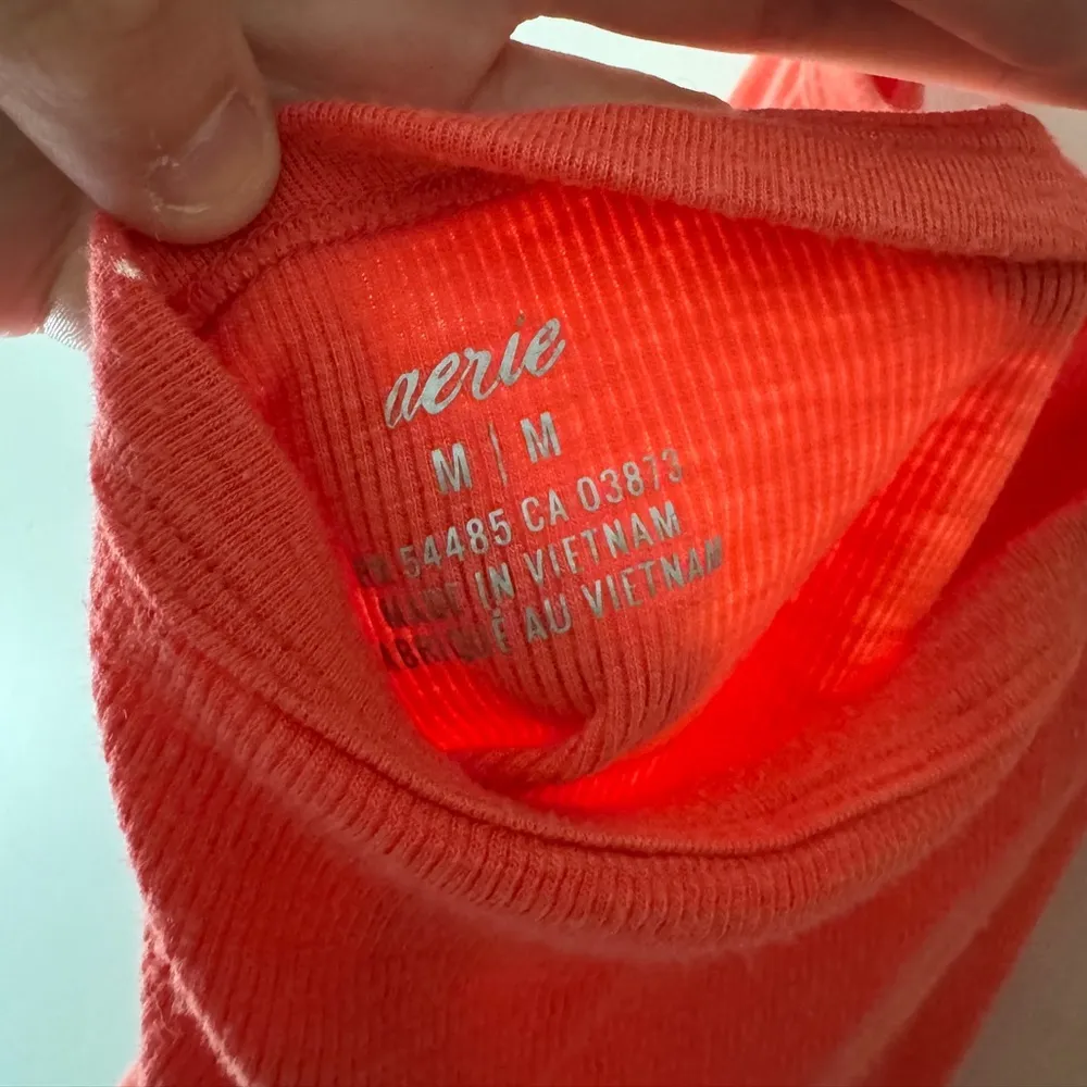 Aerie Bright Orange Coral Super Soft Halter Tie Tank Top - Image 4