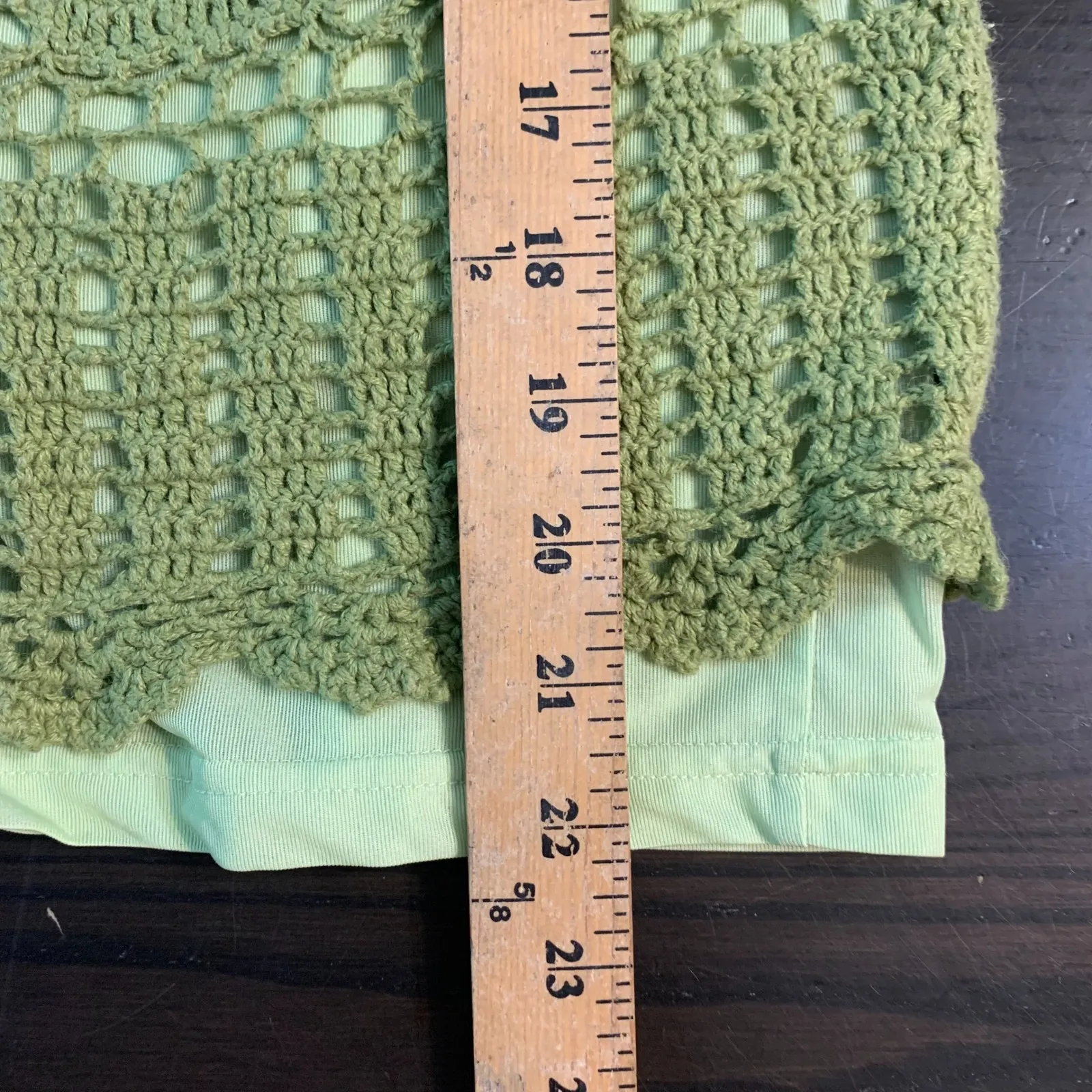 Uniform John Paul Richard Green Crochet Lace Knit Long Sleeve Sweater Top Smal - Image 7