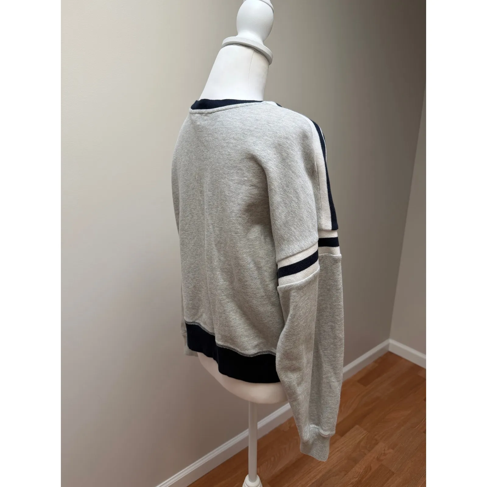 Joie Macrina Sweatshirt Womens XS Midnight Navy Gray Colorblock Pullover Cozy - Image 8