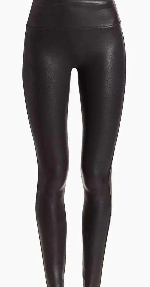 SPANX Faux Leather Leggings in Black Size S - Image 3