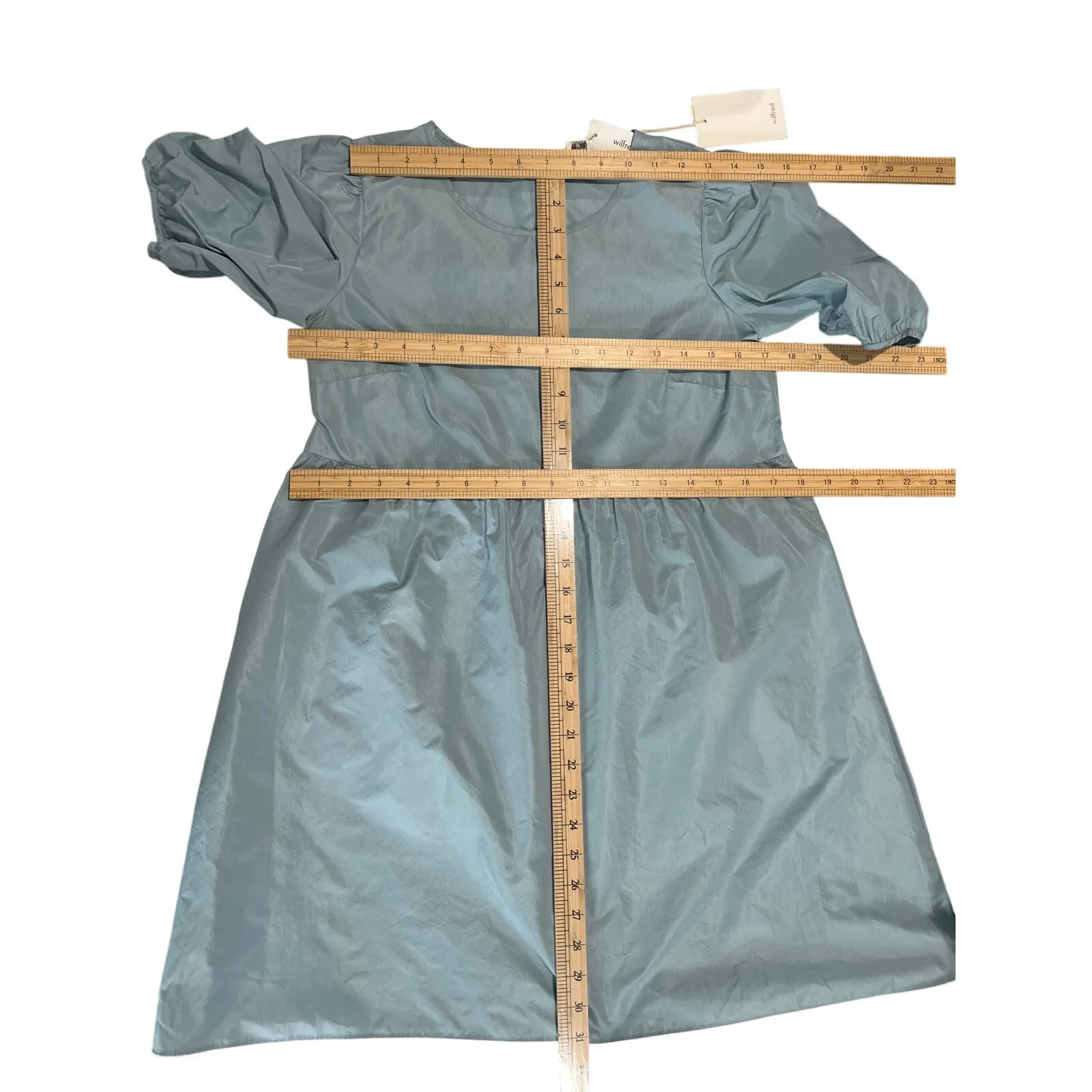 Aritzia Wilfred Fantasy Porcelain Blue Baby Doll Dress Size XS Regency Pastel - Image 10