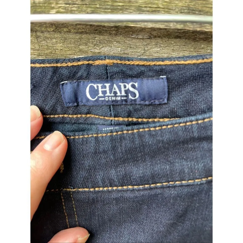 Chaps dark wash size 14  straight legs Daniella Curvy jeans - Image 9