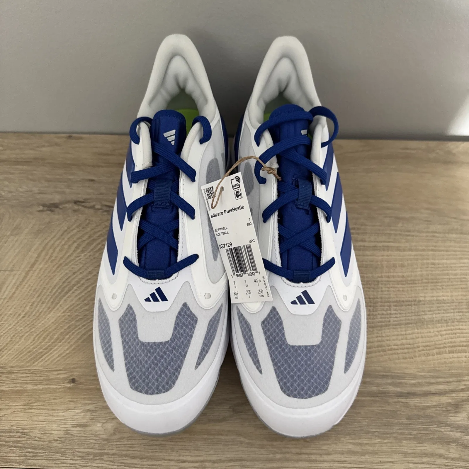 Adidas Sneaker Women 8.5 White/Team Royal Blue Adizero Purehustle 3 Elite Soccer - Image 3