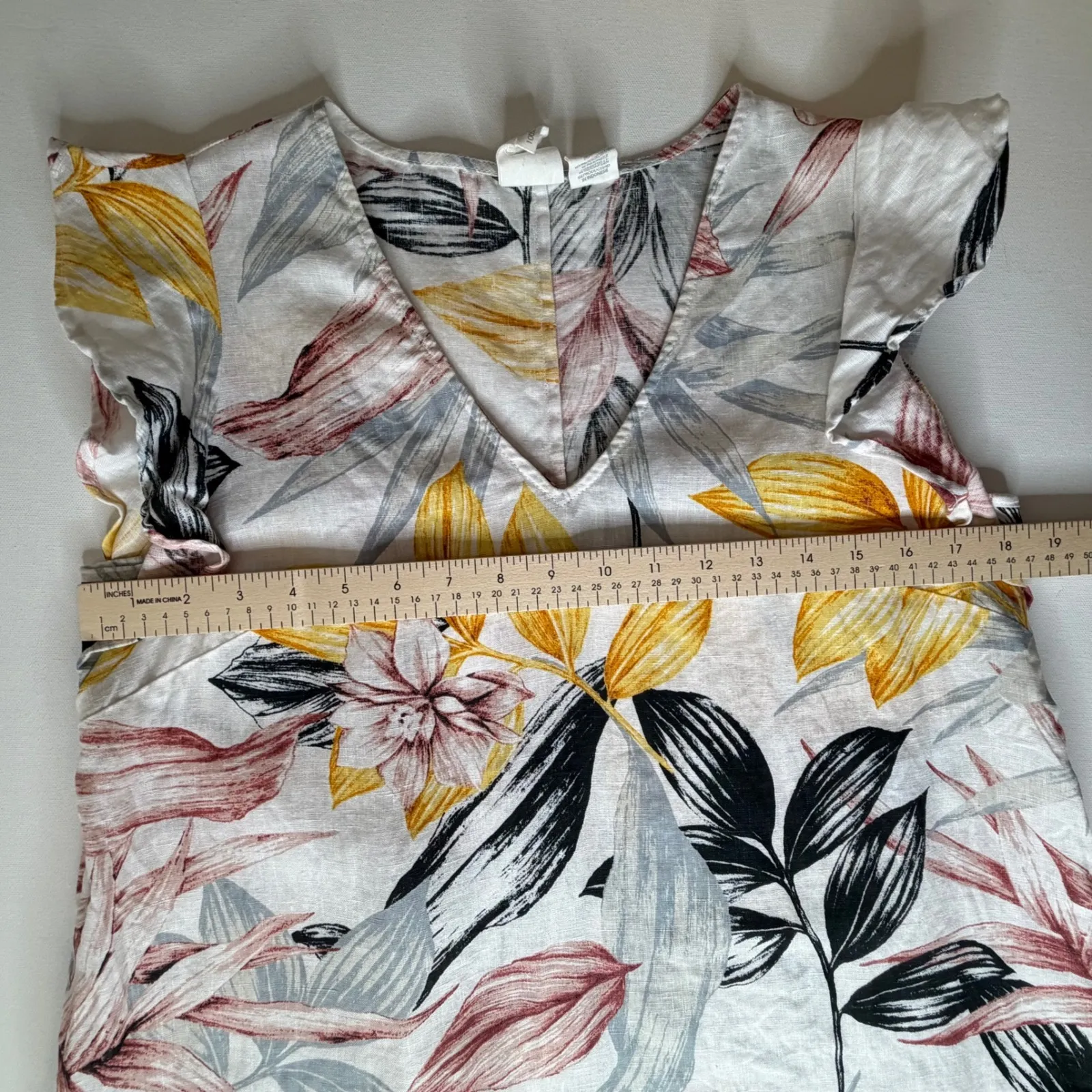 C&C California Linen Floral Shift Dress Medium Resort Vacation Coastal Summer - Image 8