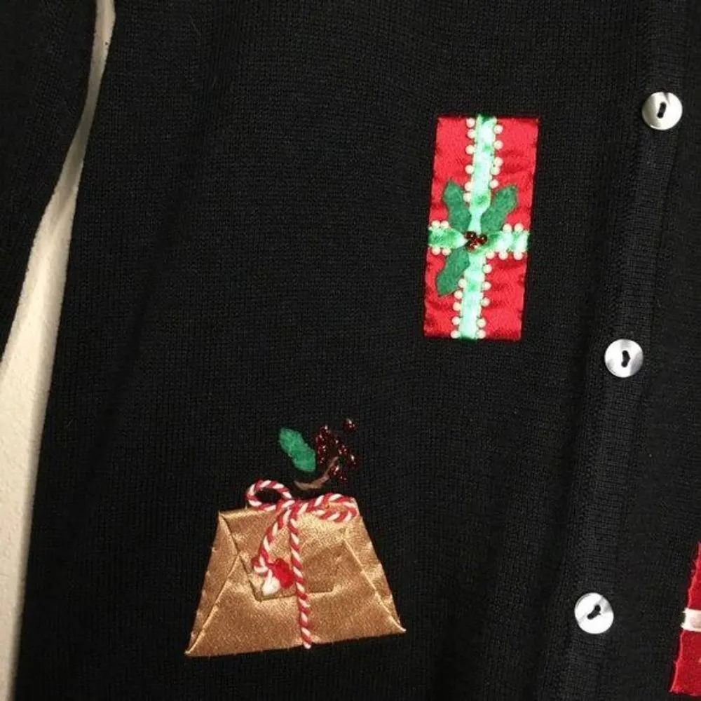 VTG Cambridge Dry Goods Handmade Christmas Presents Button up Cardigan Women's S - Image 6