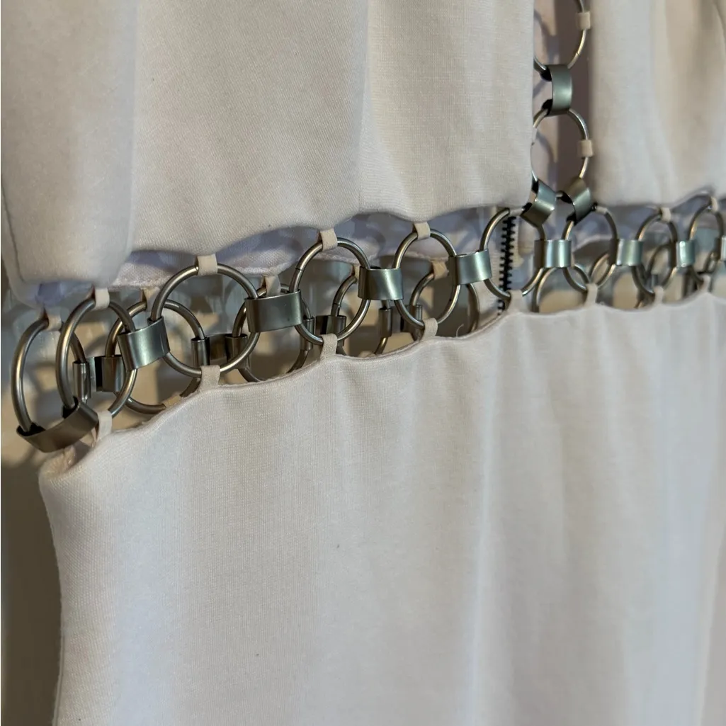 Bailey 44 White Dress with Chain Detail - Image 4