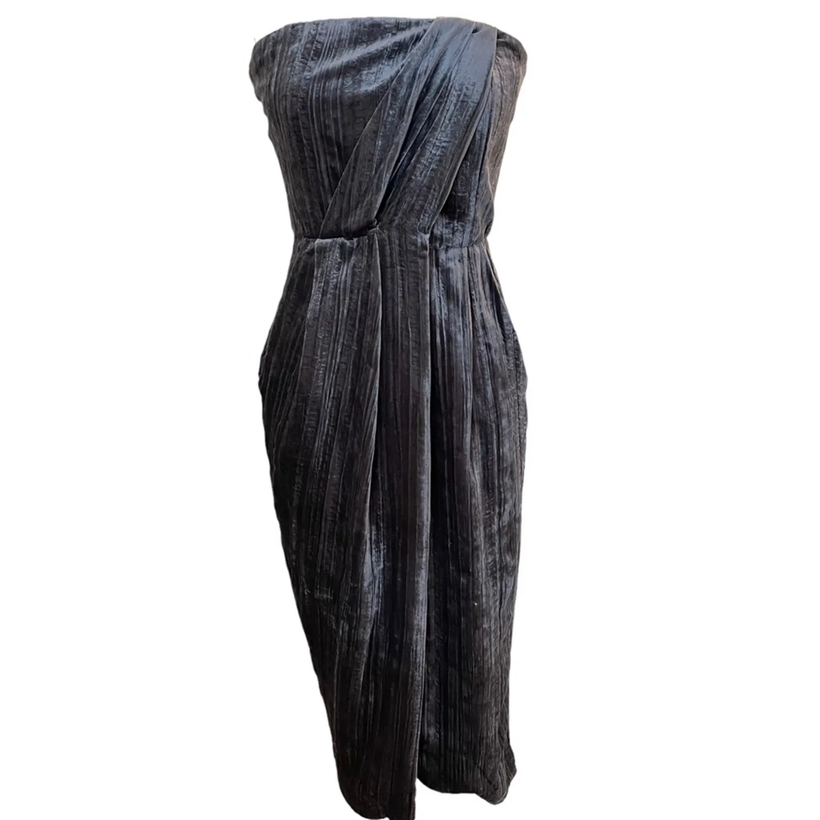 NWT RACHEL Rachel Roy Strapless Purple Velvet Wrap Style Dress Formal Womens 0 - Image 3