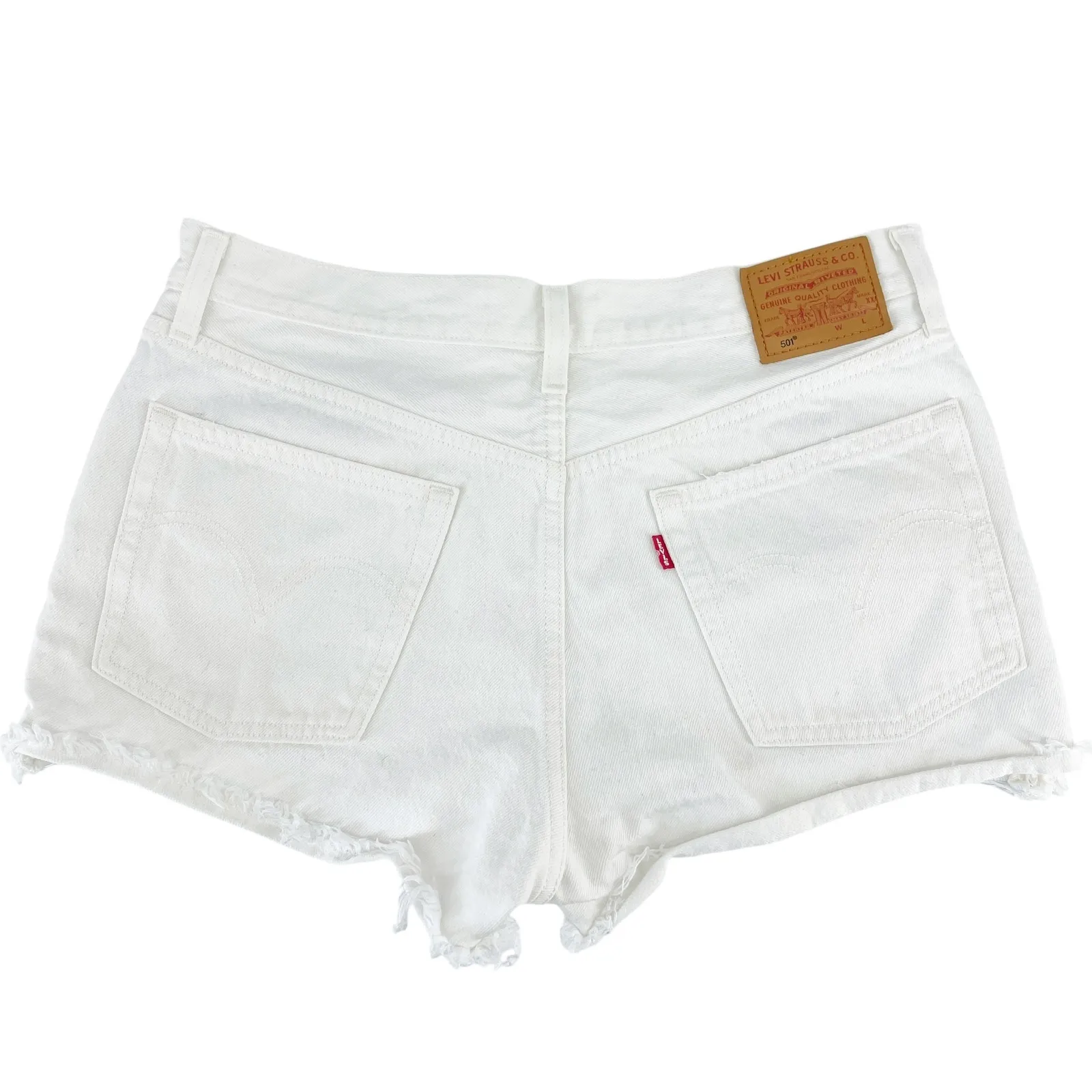 Levi's Premium 501 Original Fit High Rise Shorts Cut Offs White Size 30 - Image 6