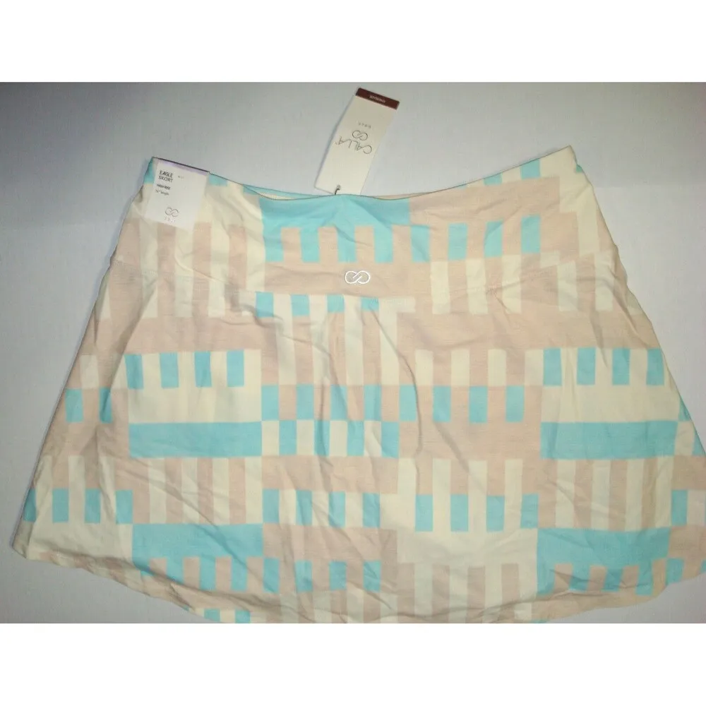 Womens New XL NWT Calia Golf Run Walk UPF50 Skort Skirt Short Pockets 16" Birdie Blue - Image 5