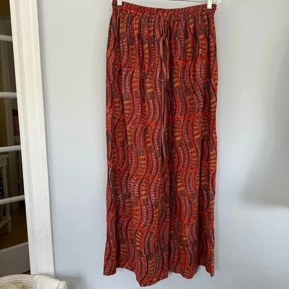 Alix Of Bohemia Women's Natalie Orange Pant, size XL‎ wide leg Red - Image 3