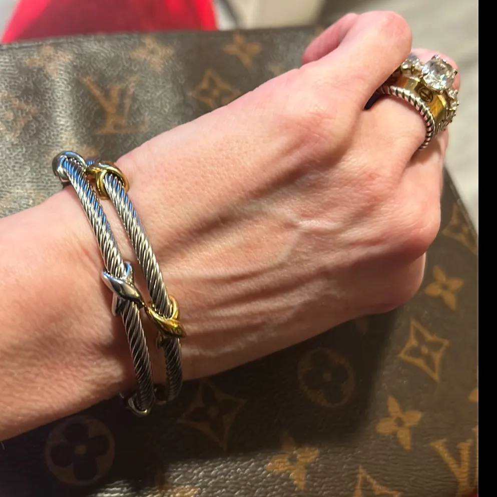 ✨Rope Dangle Flexible Bracelets•Set of 2•Gold & Silver✨ Silver - Image 4