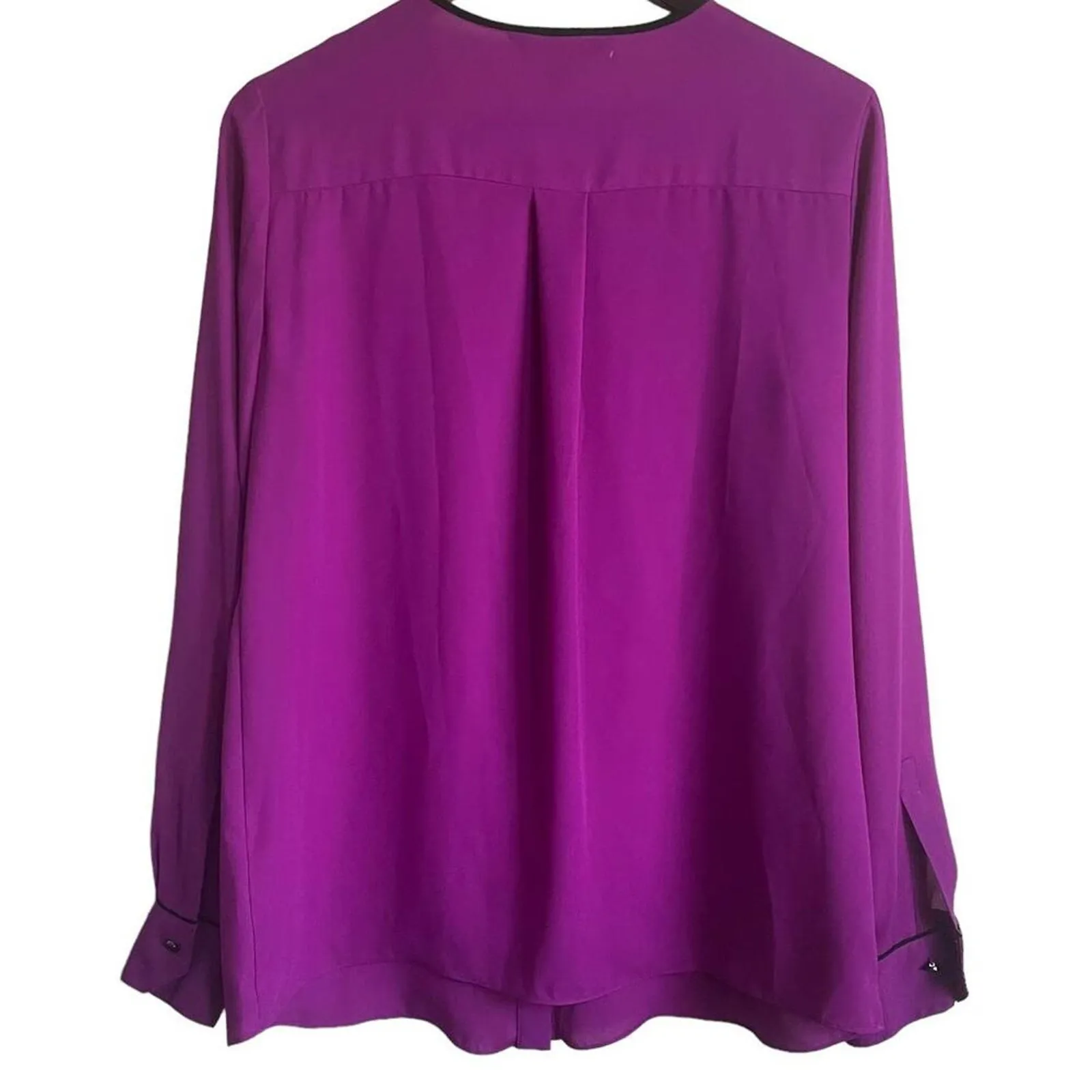 Ellen Tracy‎ Women Top 10 Purple Button Up Dressy Career Office Event Classic - Image 3