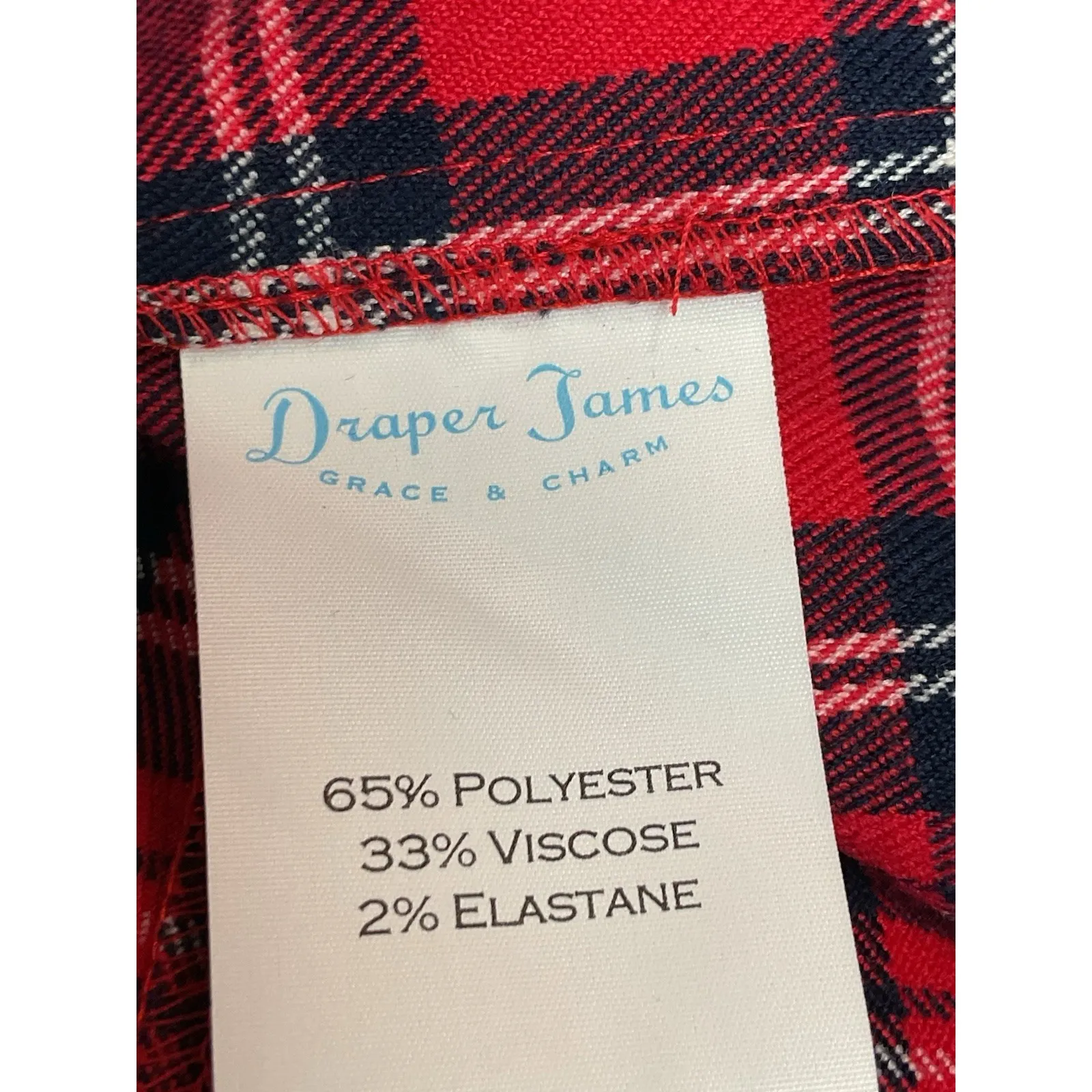 Draper James Women's Shift Dress Size 10 Angie Check Ruffle Red Tartan Preppy - Image 8