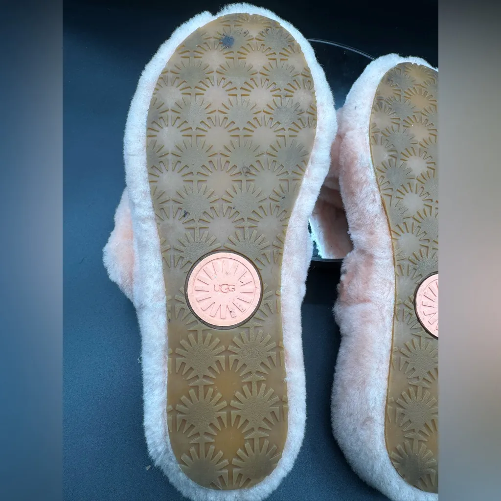 UGG Soft Coral Fluffy Slippers - Image 10