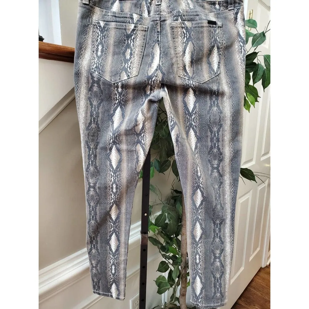 Joe's Jeans Womens Gray Snake Print Belt Loop Mid Rise Skinny Fit Pant 31 - Image 4