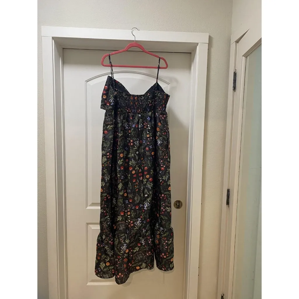 Hutch Olani Dress Womens 2XL Black Floral Maxi Bow Front Smocked Back Pockets - Image 7