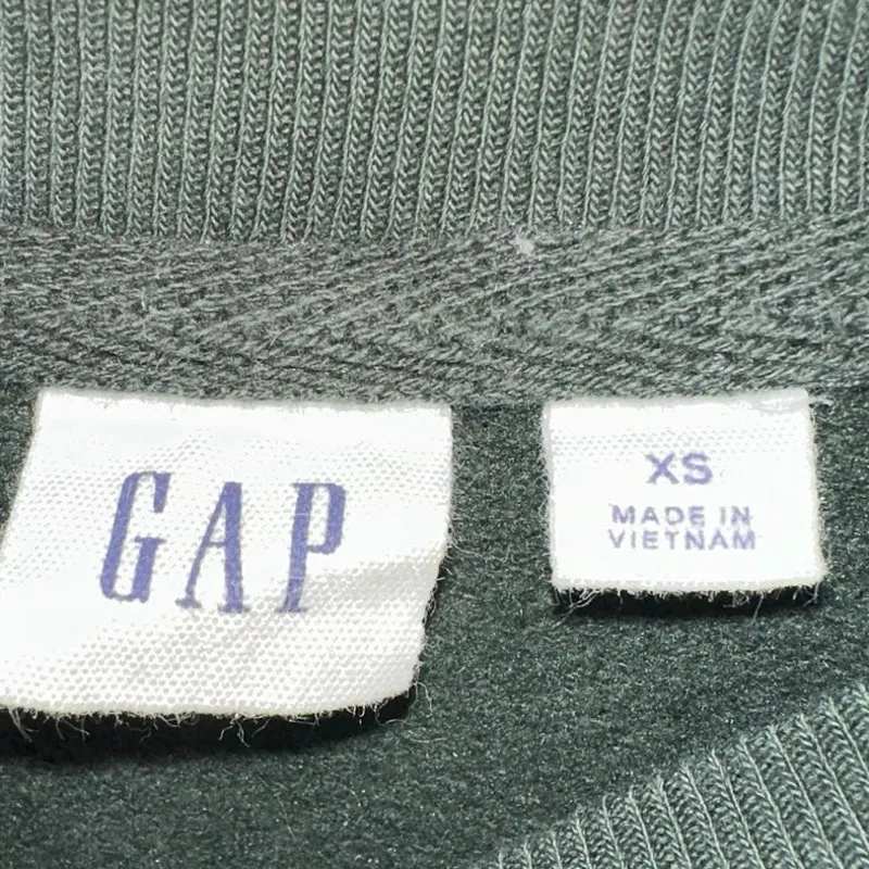 Gap Olive Puff Sleeve Sweatshirt Soft Casual Pullover - Image 4