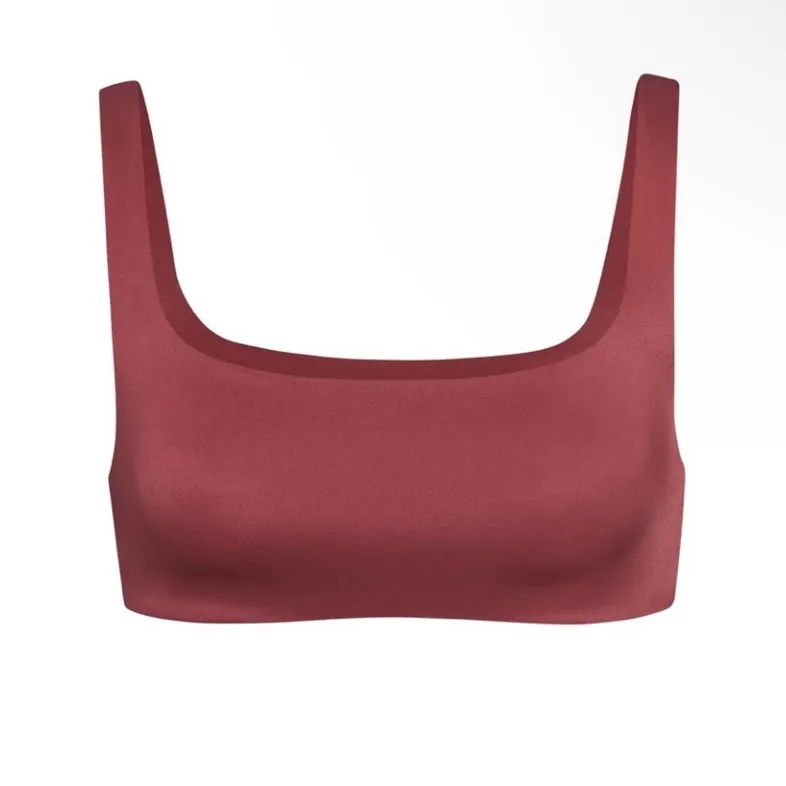 NWT SKIMS STRETCH SATIN
SQUARE NECK BRA in BERRY sz XS‎ - Image 4