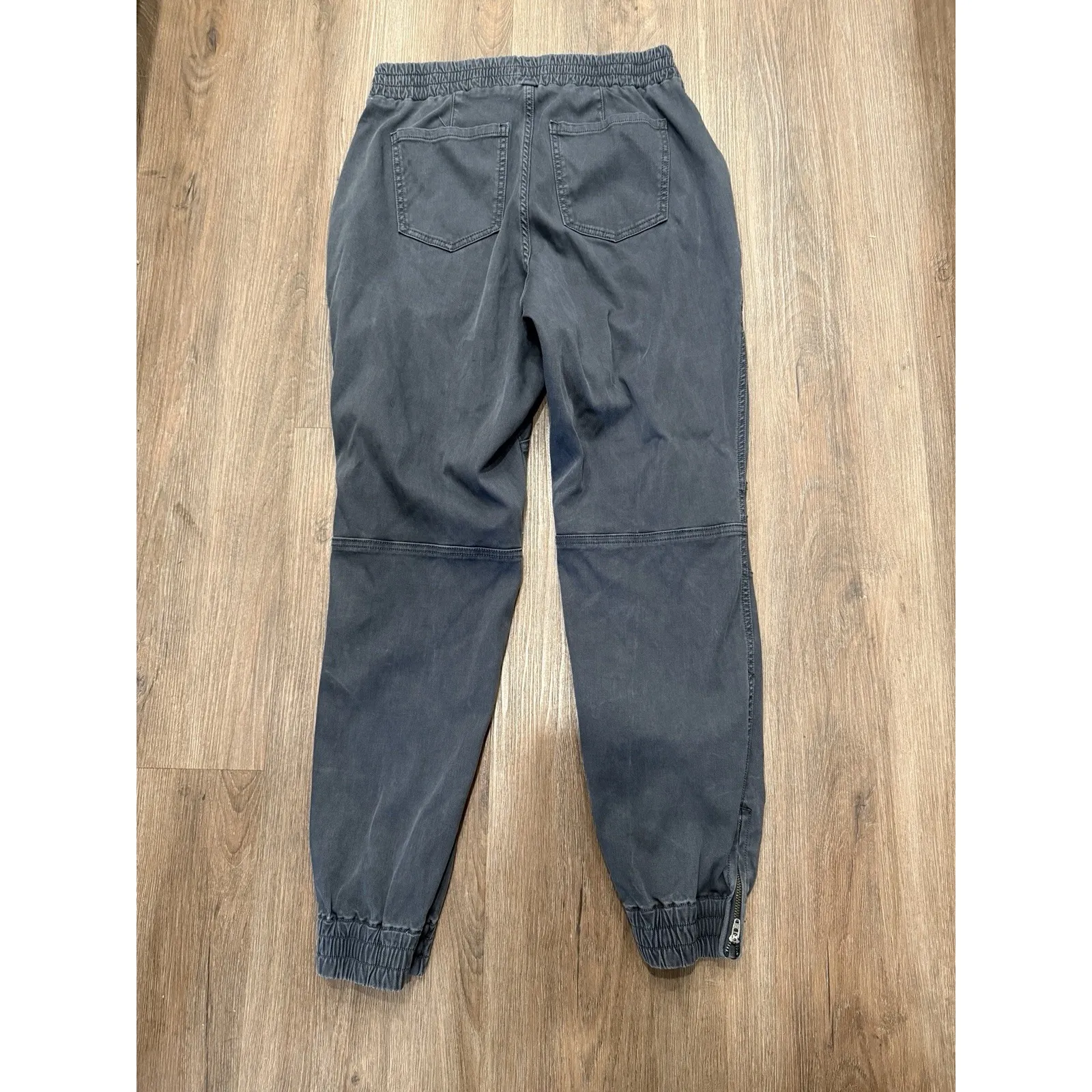 Spanx Twill Cargo Jogger Pants L Washed Black High Rise Pull On Tummy Control - Image 3