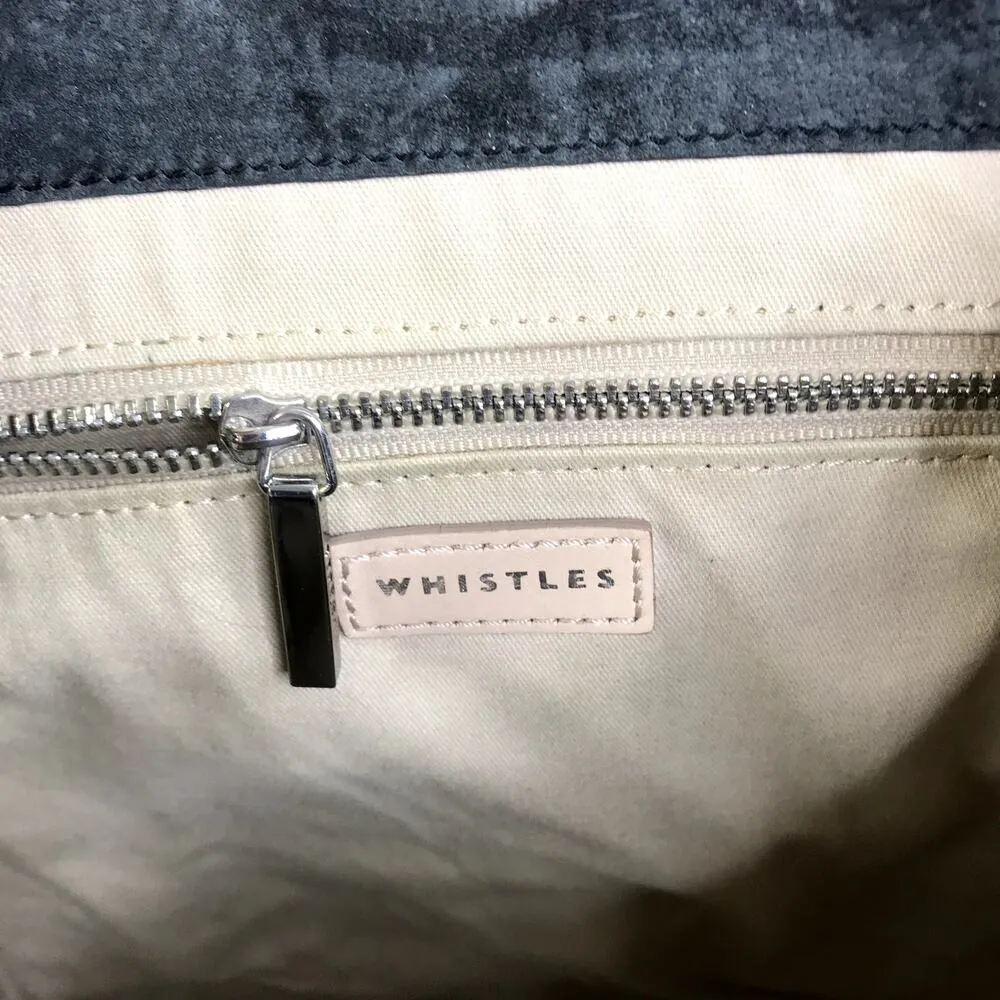 WHISTLES Cow Leather Backpack Black Drawstring Zip Academia Lifestyle Travel - Image 7