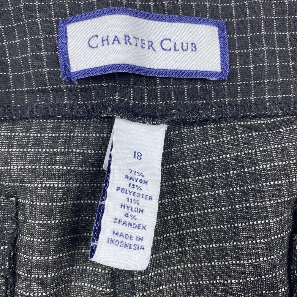 Charter Club Pants Trousers Women's Size 18‎ Black/White Check Straight Leg - Image 4
