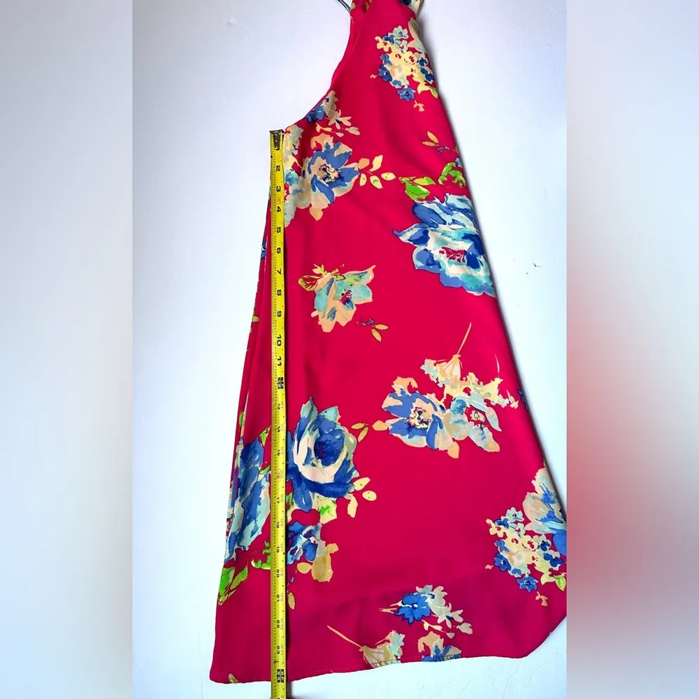 Everly Pink Floral Sundress Mini Women Sz Small Halter Neck Sleeveless - Image 11