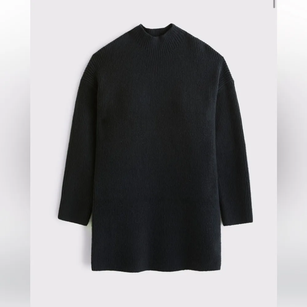 NWOT Abercrombie & Fitch Easy Mockneck Long Sleeve Mini Sweater Dress in Black - Image 6