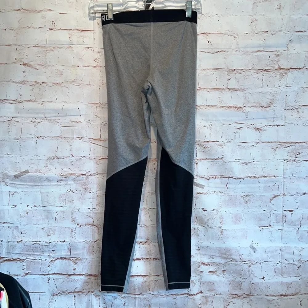 Nike pro warm tights grey black running color block mesh back compression S - Image 5