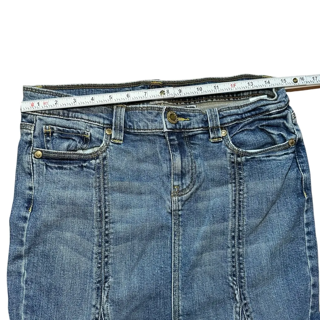 Vintage Y2K Women’s Flare Denim Maxi Skirt Ultra Low Waist Sz 6 Grunge Girl - Image 6