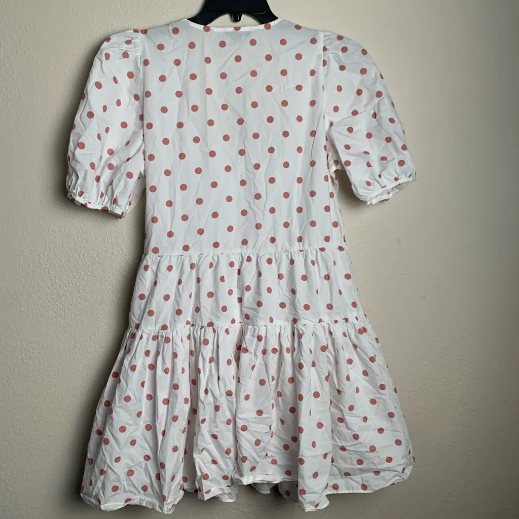 J‎ Crew Women Size Small polka dots wrap short sleeve dress - Image 4