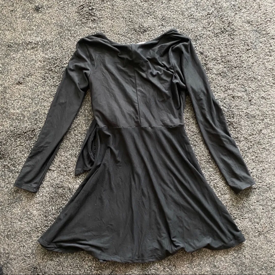 934 planet gold faux wrap shift dress Large  - Image 5