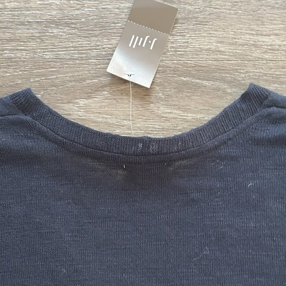 J. Jill Women’s Petite Linen Cotton Blend Long Sleeve Shirt Casual Navy Top L - Image 10