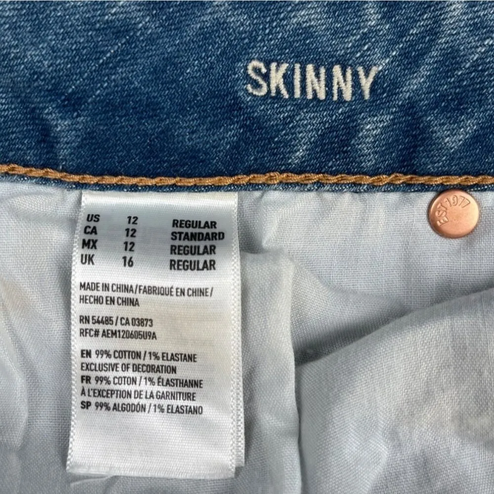 American Eagle Outfitters Women's Jeans/Skinny Sz 12 SKU 4481 - Image 4